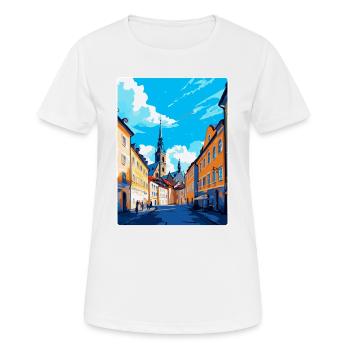 Olomouc République tchèque Affiche de voyage vintage WPA - T-shirt respirant Femme - blanc - Devant - AI Model Female 172 dark (172cm)