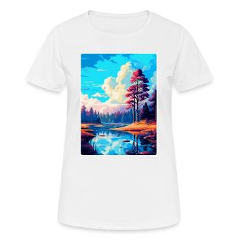 Kampinos Pologne Affiche de voyage vintage Souvenir WPA - T-shirt respirant Femme - blanc - Devant - AI Model Female 172 dark (172cm)