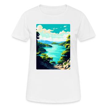 Mljet Kroatien Vintage Reiseposter WPA Souvenir - Frauen T-Shirt atmungsaktiv - Weiß - Vorne - AI Model Female 172 dark (172cm)