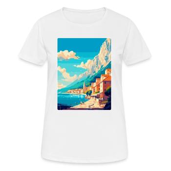 Makarska Kroatien Vintage Reiseplakat Souvenir - Frauen T-Shirt atmungsaktiv - Weiß - Vorne - AI Model Female 172 dark (172cm)