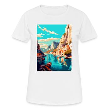 Omis Kroatien Vintage Reiseplakat WPA Souvenir - Frauen T-Shirt atmungsaktiv - Weiß - Vorne - AI Model Female 172 dark (172cm)
