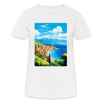 Budva Montenegro Vintage Poster Souvenir de Voyage - T-shirt respirant Femme - blanc - Devant - AI Model Female 172 dark (172cm)