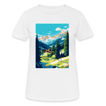 Gstaad Suisse Affiche de voyage vintage souvenir - T-shirt respirant Femme - blanc - Devant - AI Model Female 172 dark (172cm)