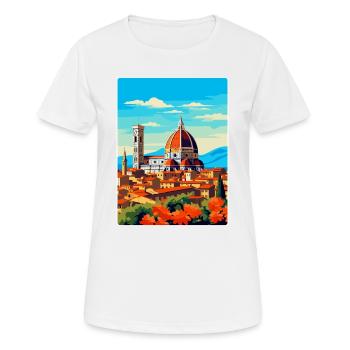 Florence Italy Vintage Travel Poster Souvenir WPA - Women's Breathable T-Shirt - white - Front - AI Model Female 172 dark (172cm)