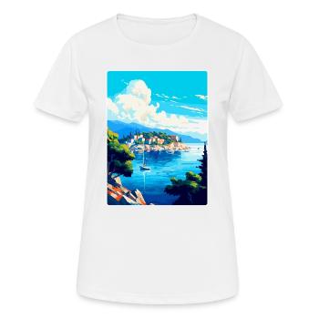 Vis Island Croatia Vintage Travel Poster Souvenir - Women's Breathable T-Shirt - white - Front - AI Model Female 172 dark (172cm)