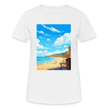Saint Malo France Poster de voyage vintage souvenir - T-shirt respirant Femme - blanc - Devant - AI Model Female 172 dark (172cm)