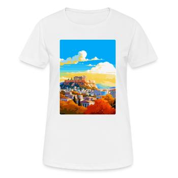 Athens Greece Vintage Travel Poster WPA Souvenir - Women's Breathable T-Shirt - white - Front - AI Model Female 172 dark (172cm)