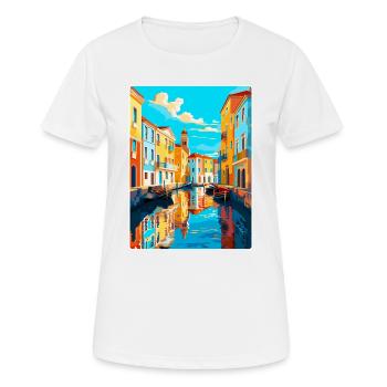 Aveiro Portugal Affiche de voyage vintage Souvenir WPA - T-shirt respirant Femme - blanc - Devant - AI Model Female 172 dark (172cm)