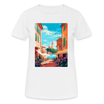 St. Tropez Frankreich Vintage Reiseplakat Souvenir - Frauen T-Shirt atmungsaktiv - Weiß - Vorne - AI Model Female 172 dark (172cm)