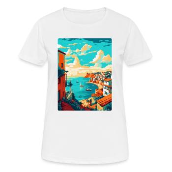 Lagos Portugal Vintage Travel Poster Souvenir WPA - Women's Breathable T-Shirt - white - Front - AI Model Female 172 dark (172cm)