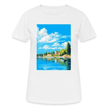 Savonlinna Finlande Affiche de voyage vintage souvenir - T-shirt respirant Femme - blanc - Devant - AI Model Female 172 dark (172cm)