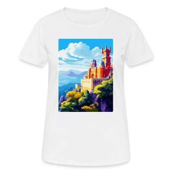 Sintra Portugal Affiche de voyage vintage Souvenir WPA - T-shirt respirant Femme - blanc - Devant - AI Model Female 172 dark (172cm)