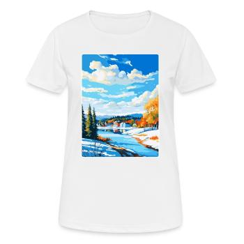 Lahti Finland Vintage Travel Poster WPA Souvenir - Women's Breathable T-Shirt - white - Front - AI Model Female 172 dark (172cm)