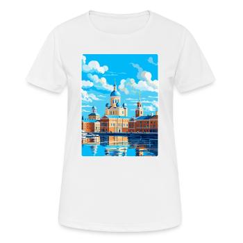 Helsinki Finlande Affiche de voyage vintage souvenir - T-shirt respirant Femme - blanc - Devant - AI Model Female 172 dark (172cm)