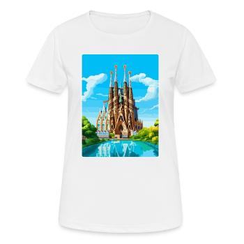 Barcelona Spain Vintage Travel Poster Souvenir WPA - Women's Breathable T-Shirt - white - Front - AI Model Female 172 dark (172cm)