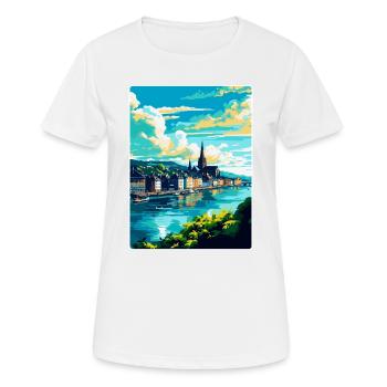 Koblenz Germany Vintage Travel Poster Souvenir WPA - Women's Breathable T-Shirt - white - Front - AI Model Female 172 dark (172cm)