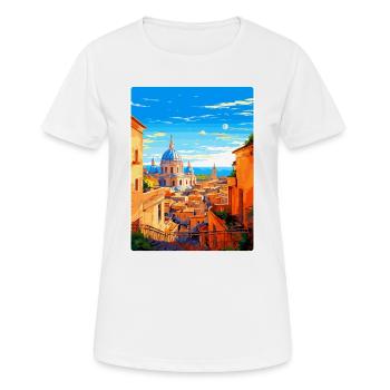 Rom Italien Vintage Reiseplakat Souvenir Souvenir - Frauen T-Shirt atmungsaktiv - Weiß - Vorne - AI Model Female 172 dark (172cm)