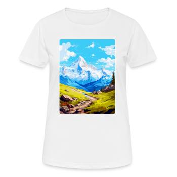 Gran Paradiso Italy Vintage Travel Poster Souvenir - Women's Breathable T-Shirt - white - Front - AI Model Female 172 dark (172cm)