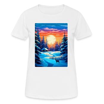 Lappland Finnland Vintage Reiseplakat Souvenir WPA - Frauen T-Shirt atmungsaktiv - Weiß - Vorne - AI Model Female 172 dark (172cm)