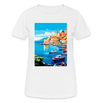 Naples Italy Vintage Travel Poster WPA Souvenir - Women's Breathable T-Shirt - white - Front - AI Model Female 172 dark (172cm)