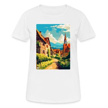 Alsace France Vintage Travel Poster WPA Souvenir - Women's Breathable T-Shirt - white - Front - AI Model Female 172 dark (172cm)