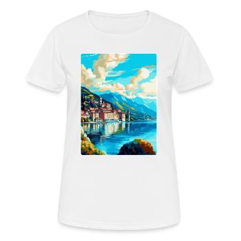 Lugano Suisse Affiche de voyage vintage souvenir - T-shirt respirant Femme - blanc - Devant - AI Model Female 172 dark (172cm)