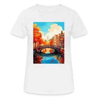 Amsterdam Netherlands Vintage Travel Poster WPA - Women's Breathable T-Shirt - white - Front - AI Model Female 172 dark (172cm)