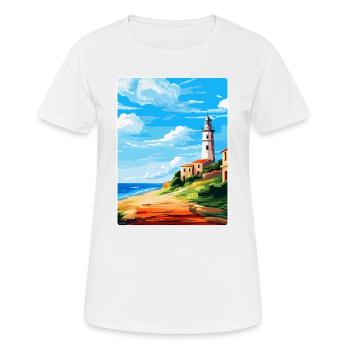 Faro Portugal Affiche de voyage vintage WPA Souvenir - T-shirt respirant Femme - blanc - Devant - AI Model Female 172 dark (172cm)