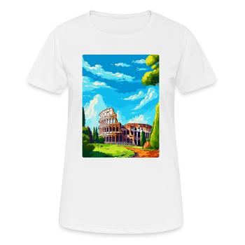 Rom Italien Vintage Reiseplakat Souvenir Souvenir - Frauen T-Shirt atmungsaktiv - Weiß - Vorne - AI Model Female 172 dark (172cm)