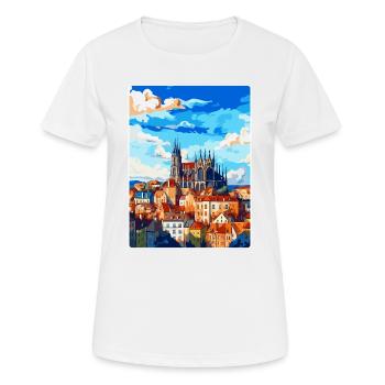 Kutna Hora République tchèque Affiche de voyage vintage - T-shirt respirant Femme - blanc - Devant - AI Model Female 172 dark (172cm)