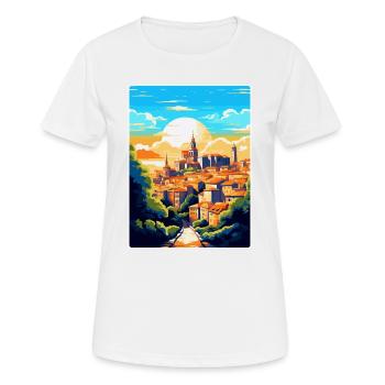 Toledo Spanien Vintage Reiseposter WPA Souvenir - Frauen T-Shirt atmungsaktiv - Weiß - Vorne - AI Model Female 172 dark (172cm)