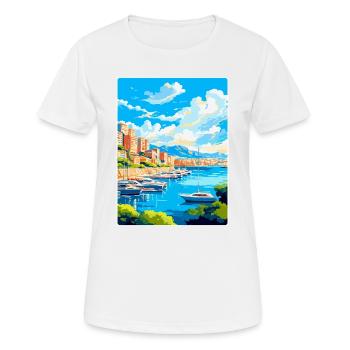Monaco Côte d'Azur Frankreich Vintage Reiseplakat - Frauen T-Shirt atmungsaktiv - Weiß - Vorne - AI Model Female 172 dark (172cm)