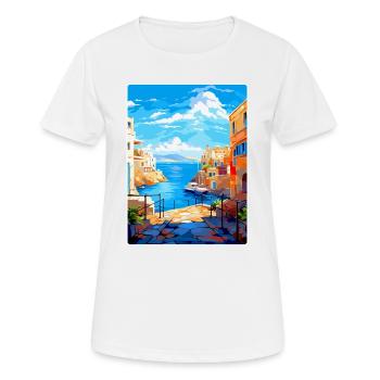 Heraklion Griechenland Vintage Reiseplakat Souvenir - Frauen T-Shirt atmungsaktiv - Weiß - Vorne - AI Model Female 172 dark (172cm)