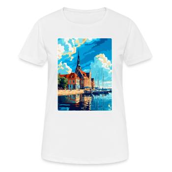 Rostock Germany Vintage Travel Poster Souvenir WPA - Women's Breathable T-Shirt - white - Front - AI Model Female 172 dark (172cm)