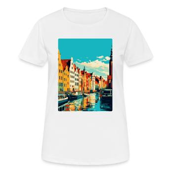 Danzig Polen Vintage Reiseposter WPA Souvenir - Frauen T-Shirt atmungsaktiv - Weiß - Vorne - AI Model Female 172 dark (172cm)