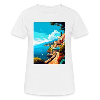 Sorrente Italie Affiche de voyage vintage Souvenir WPA - T-shirt respirant Femme - blanc - Devant - AI Model Female 172 dark (172cm)
