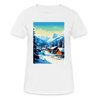 Gstaad Suisse Affiche de voyage vintage souvenir - T-shirt respirant Femme - blanc - Devant - AI Model Female 172 dark (172cm)