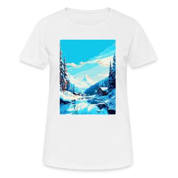 Val D Isère France Affiche de voyage vintage souvenir - T-shirt respirant Femme - blanc - Devant - AI Model Female 172 dark (172cm)