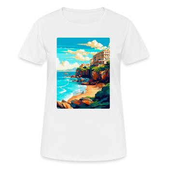 Biarritz Frankreich Vintage Reiseplakat Souvenir WPA - Frauen T-Shirt atmungsaktiv - Weiß - Vorne - AI Model Female 172 dark (172cm)