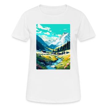 Arosa Switzerland Vintage Travel Poster Souvenir - Women's Breathable T-Shirt - white - Front - AI Model Female 172 dark (172cm)