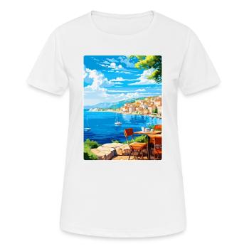 Kroatien Vintage Reiseplakat Souvenir Souvenir - Frauen T-Shirt atmungsaktiv - Weiß - Vorne - AI Model Female 172 dark (172cm)