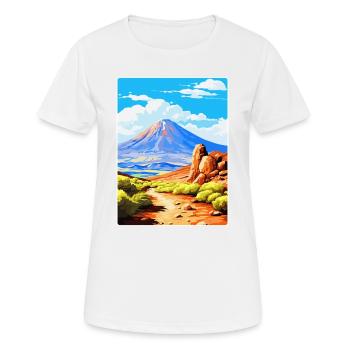 Parc national du Teide Espagne Affiche de voyage vintage - T-shirt respirant Femme - blanc - Devant - AI Model Female 172 dark (172cm)