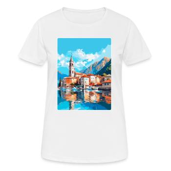Kotor Montenegro Vintage Poster Souvenir de Voyage - T-shirt respirant Femme - blanc - Devant - AI Model Female 172 dark (172cm)