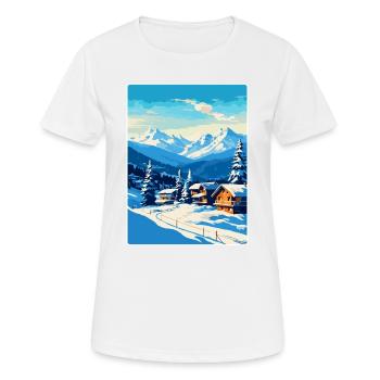 Kitzbuhel Austria Vintage Travel Poster Souvenir - Women's Breathable T-Shirt - white - Front - AI Model Female 172 dark (172cm)