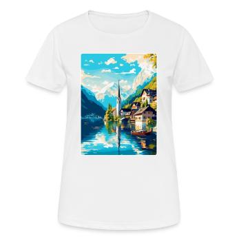 Salzkammergut Autriche Affiche de voyage vintage WPA - T-shirt respirant Femme - blanc - Devant - AI Model Female 172 dark (172cm)