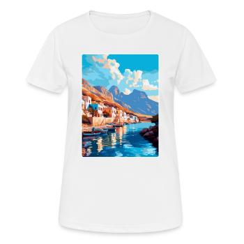 Kalymnos Griechenland Vintage Reise Poster Souvenir WPA - Frauen T-Shirt atmungsaktiv - Weiß - Vorne - AI Model Female 172 dark (172cm)
