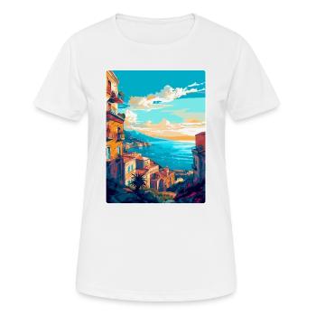 Naples Italy Vintage Travel Poster WPA Souvenir - Women's Breathable T-Shirt - white - Front - AI Model Female 172 dark (172cm)