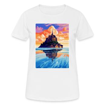 Mont Saint Michel France Vintage Travel Poster WPA - Women's Breathable T-Shirt - white - Front - AI Model Female 172 dark (172cm)