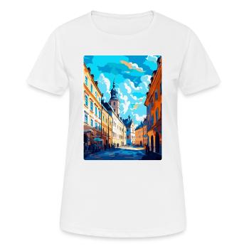 Lublin Pologne Affiche de voyage vintage WPA Souvenir - T-shirt respirant Femme - blanc - Devant - AI Model Female 172 dark (172cm)