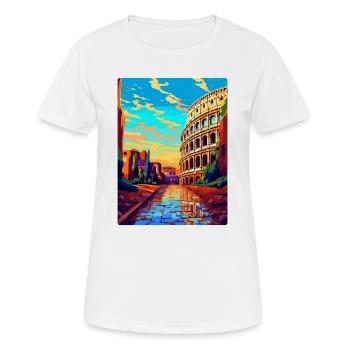 Rom Italien Vintage Reiseplakat Souvenir Souvenir - Frauen T-Shirt atmungsaktiv - Weiß - Vorne - AI Model Female 172 dark (172cm)